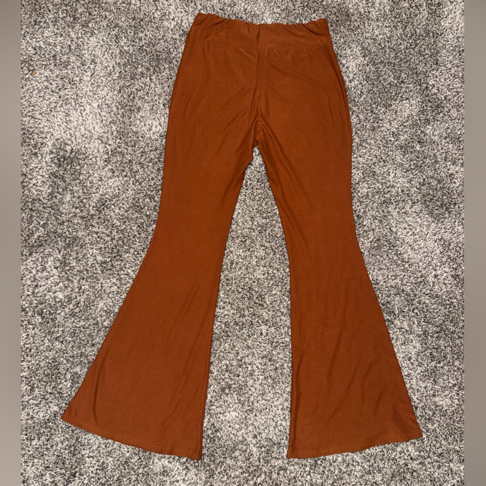 Burnt Orange bell bottom leggings - Picture 2 of 6